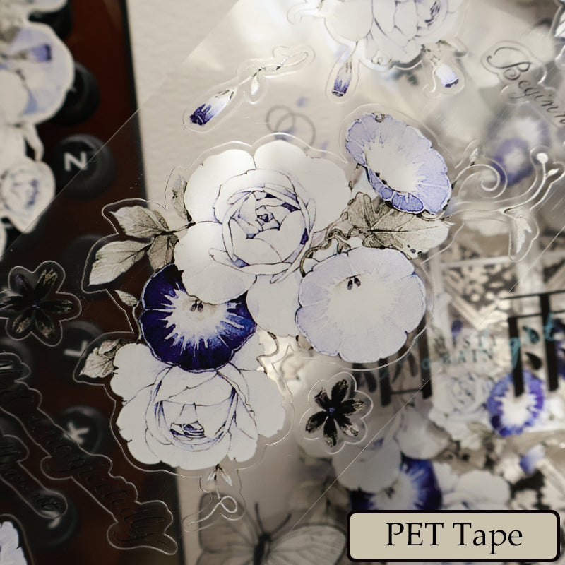 Blue Window flowers Die-Cutting Washi Tape - Sample 120cm