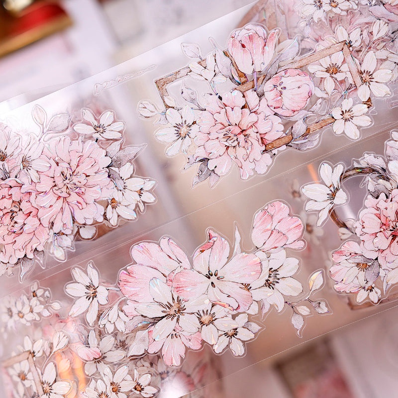 Fluffy flower petals Die-Cutting Washi Tape - Sample 150cm