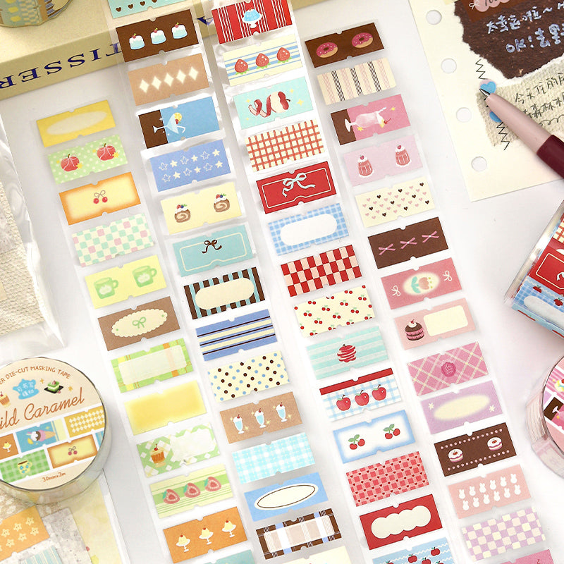 Afternoon Tea Melody Series Die Cutting Writing Paper Tape featuring tea designs for journaling, scrapbooking and collage