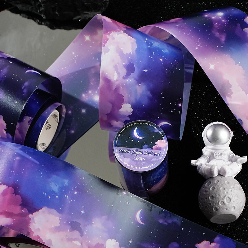 Night Island Starlight Series PET Tape featuring island, star, and light designs for journaling, scrapbooking and collage