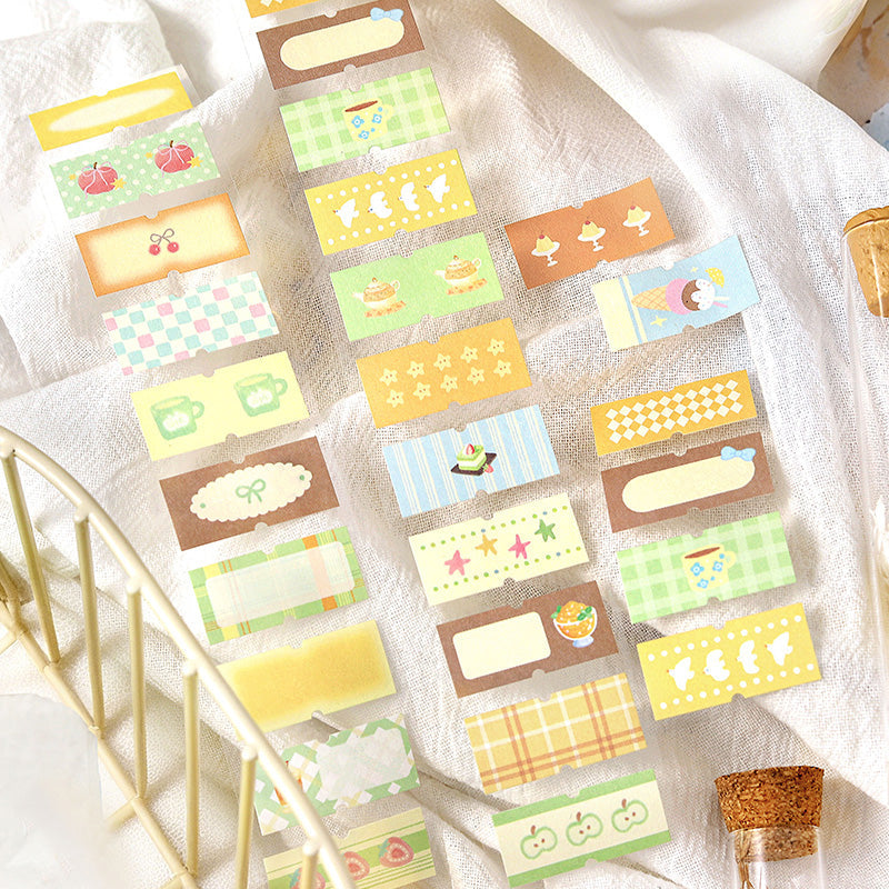 Afternoon Tea Melody Series Die Cutting Writing Paper Tape featuring tea designs for journaling, scrapbooking and collage