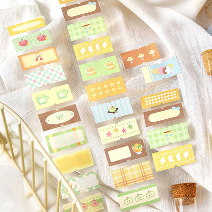 Afternoon Tea Melody Series Die Cutting Writing Paper Tape featuring tea designs for journaling, scrapbooking and collage
