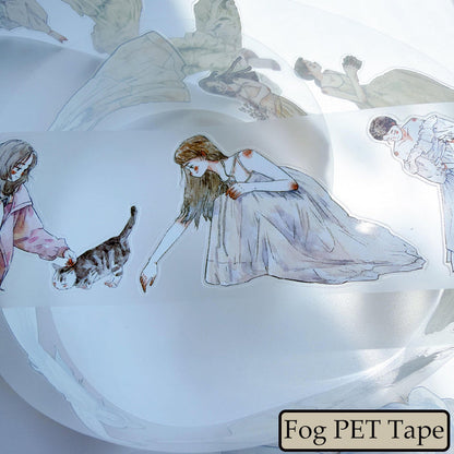 Whole Roll 5.5cm*5m Girls Thoughts Die Cutting Washi/PET/Fog PET Tape