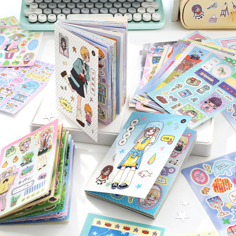 Neon Era Series Sticker Book featuring book designs for journaling, scrapbooking and collage