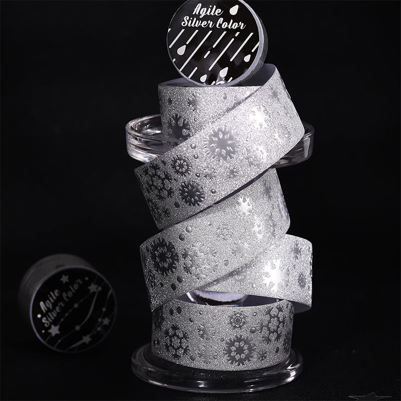 Lively Silver Color Series Special Paper Tape featuring silver, and color designs for journaling, scrapbooking and collage