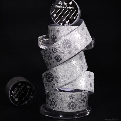 Lively Silver Color Series Special Paper Tape featuring silver, and color designs for journaling, scrapbooking and collage