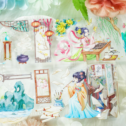 Recognizing flowers Shell Light PET Tape featuring flower, and light designs for journaling, scrapbooking and collage