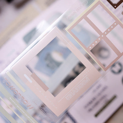 Whole Roll 8cm*5m Color frame Die Cutting Washi/PET Tape featuring color designs for journaling, scrapbooking and collage