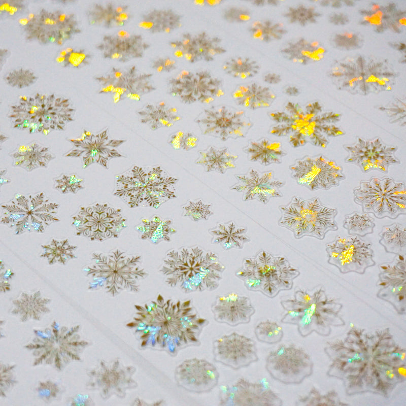 Whole Roll 6cm*5m Aurora Snowflake Die Cutting Shell Light PET Tape