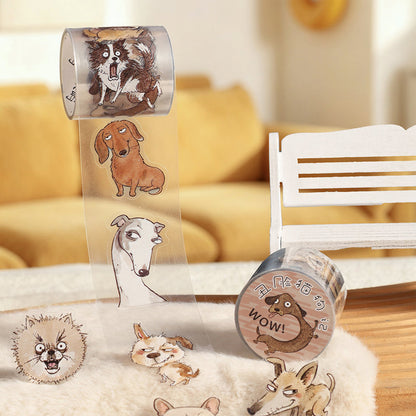 Ugly Face Cats Dogs Series Die Cutting PET Tape