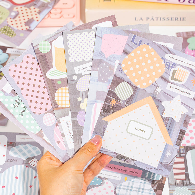 Dripping Fragments Series Sticker Book featuring book designs for journaling, scrapbooking and collage