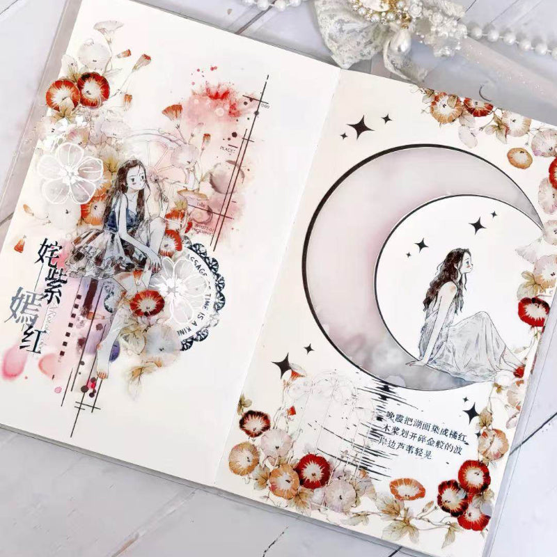 Whole Roll 5.5cm*10m Solitary Living Period Die Cutting Washi/PET/Fog PET Tape for journaling, scrapbooking and collage
