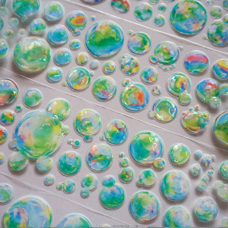 Whole Roll 6cm*5m Colorful Bubbles Die Cutting Shell Light PET Tape