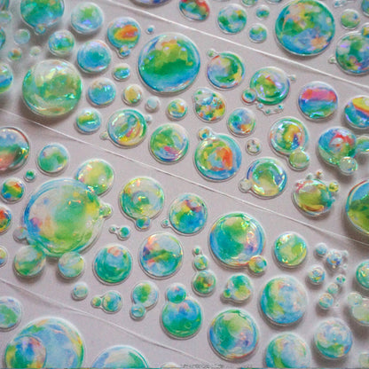 Whole Roll 6cm*5m Colorful Bubbles Die Cutting Shell Light PET Tape