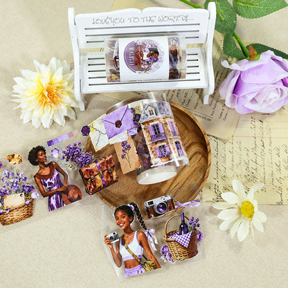Purple Brown Holiday PET Tape featuring brown designs for journaling, scrapbooking and collage