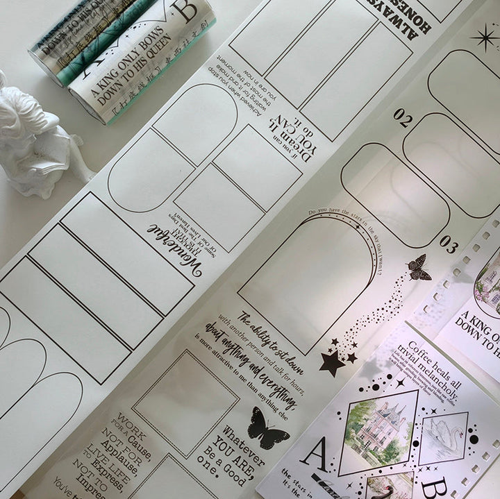 12cm*150cm Background Outline Box Die Cutting Washi/PET Tape