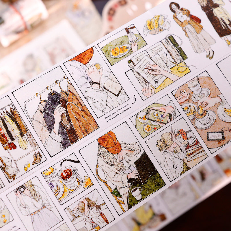 5.5cm*100cm Grid Notes Die Cutting Washi/PET/Fog PET Tape for journaling, scrapbooking and collage