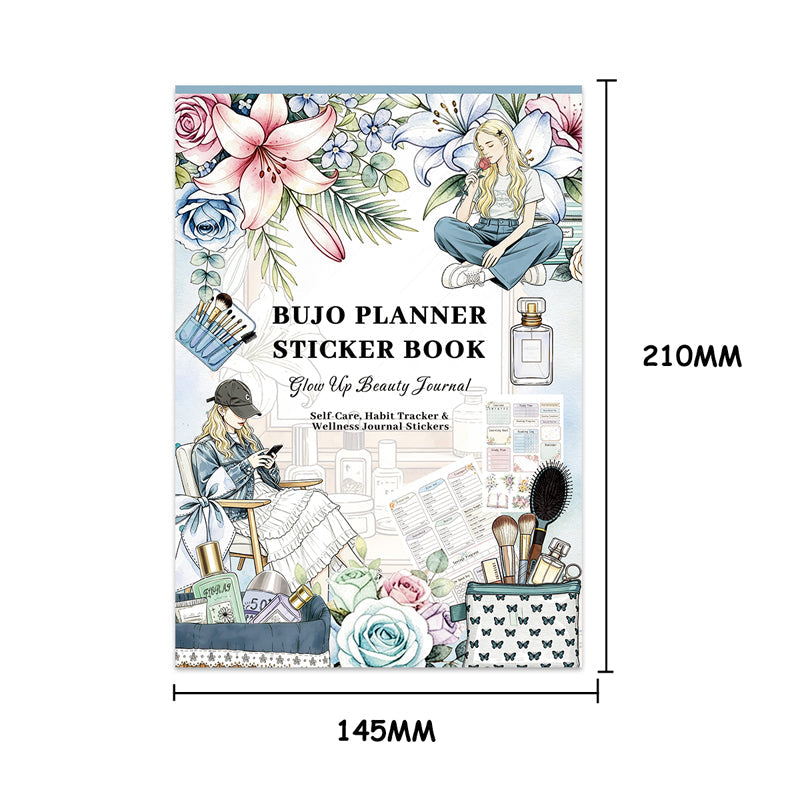 Beauty Diary Sticker Book featuring book designs for journaling, scrapbooking and collage
