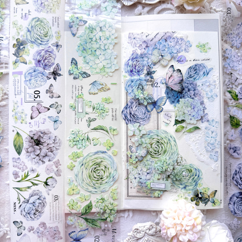 Whole Roll 6cm*6m Embroidered Flower Letter Washi/PET Tape