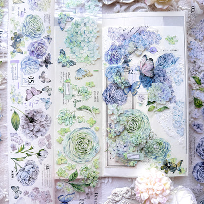 Whole Roll 6cm*6m Embroidered Flower Letter Washi/PET Tape