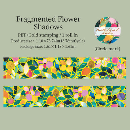 Colored Brick Fragment Series Gold Stamping PET Tape