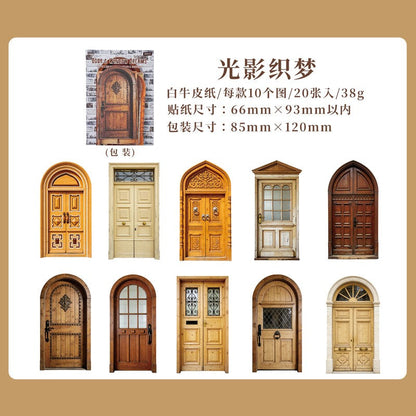 Door and Window Dream Series Retro Door and Window Sticker Pack