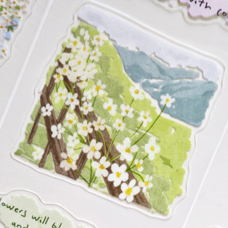 Whole Roll 4cm*5m Grasses grow Die Cutting Washi/PET Tape for journaling, scrapbooking and collage