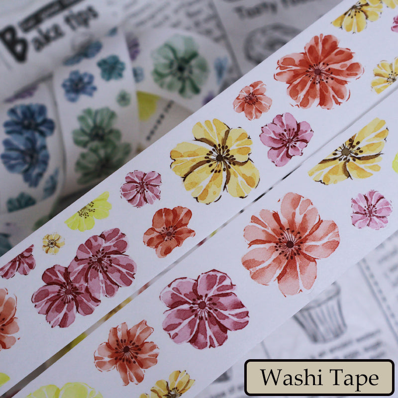 Flower bloom Die-Cutting Washi Tape - Whole Roll 3.5cm×4m