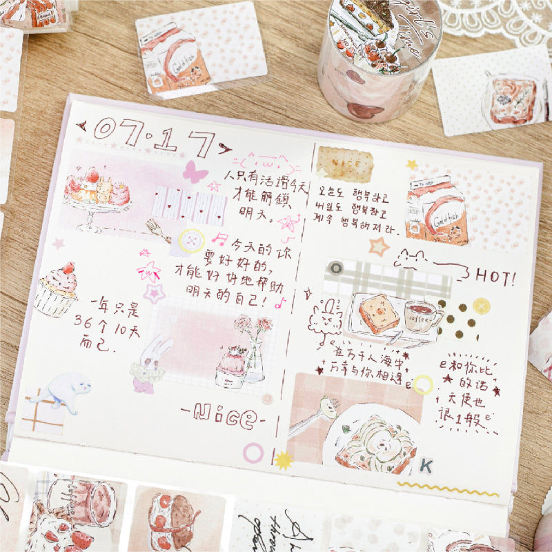Young Girl Time Series Die Cutting White Kraft Paper Tape
