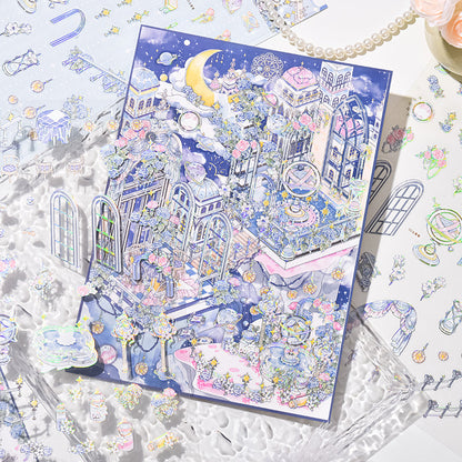 Ink Dyed Starless Series 3D Sticker featuring star designs for journaling, scrapbooking and collage
