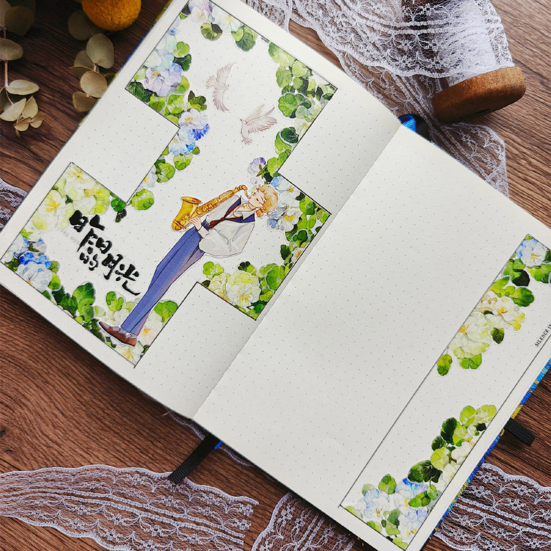 5cm*100cm Small Lobelia Die Cutting Washi/PET Tape for journaling, scrapbooking and collage