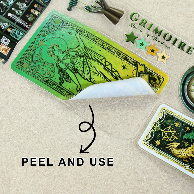 Emerald Retro Magic Record Die Cutting Green Gold PET Tape