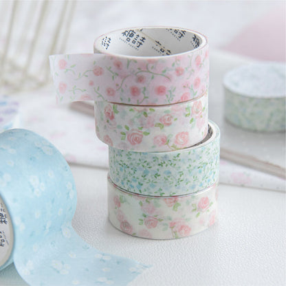 Flower And Alice Series Washi Tape featuring flower designs for journaling, scrapbooking and collage