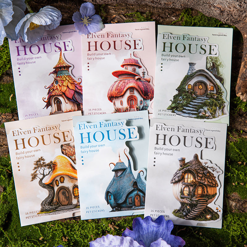 Elven Fantasy House Series Sticker featuring fantasy, and house designs for journaling, scrapbooking and collage