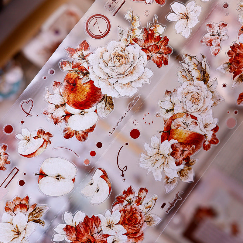 Whole Roll 6cm*5m Sweet Dream Blossoms Die Cutting Washi/PET/Shell Light PET Tape featuring sweet, dream, and light designs for journaling, scrapbooking and collage
