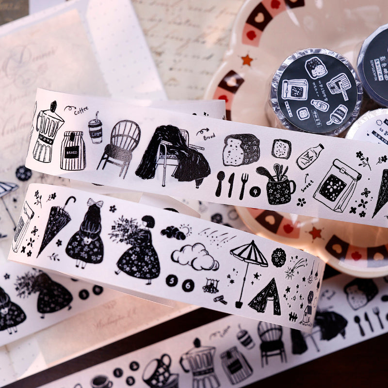 Whole Roll 3cm*3m Plain Color Die Cutting Washi/PET Tape