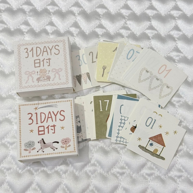 365 Days of Little Happiness Series mini year calendar featuring daily happiness, dessert, and reflection designs for journaling, scrapbooking and collage