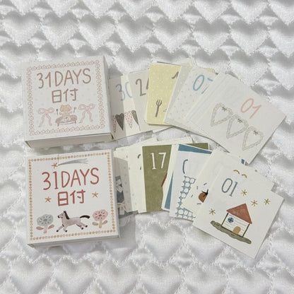 365 Days of Little Happiness Series mini year calendar featuring daily happiness, dessert, and reflection designs for journaling, scrapbooking and collage