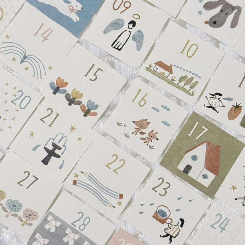 365 Days of Little Happiness Series mini year calendar featuring daily happiness, dessert, and reflection designs for journaling, scrapbooking and collage