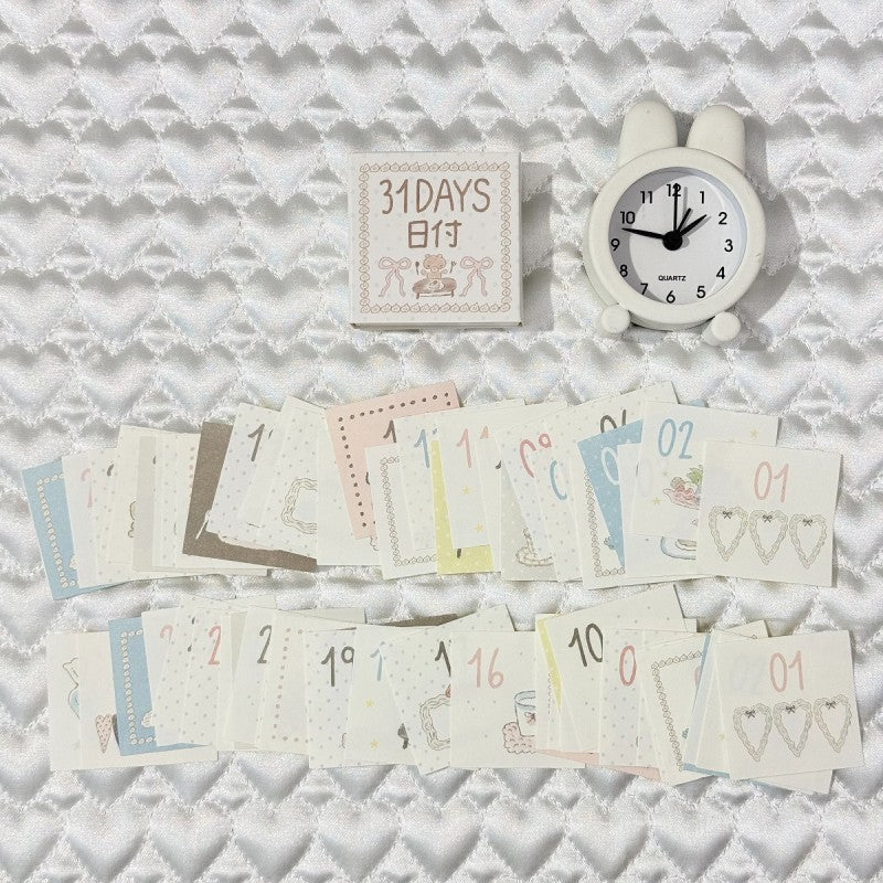 365 Days of Little Happiness Series mini year calendar featuring daily happiness, dessert, and reflection designs for journaling, scrapbooking and collage