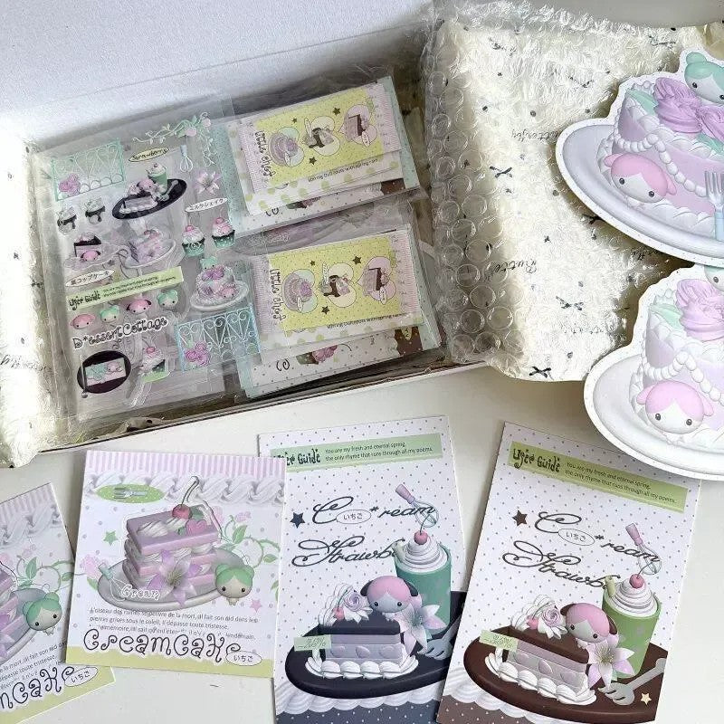 Rose Cream Cake Material Paper