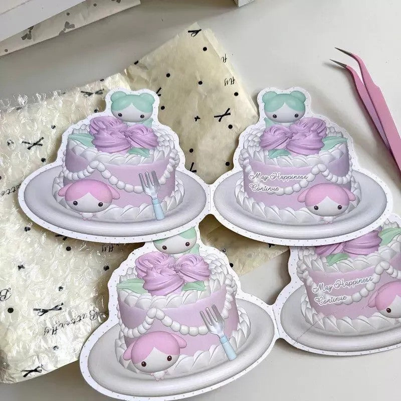 Rose Cream Cake Material Paper