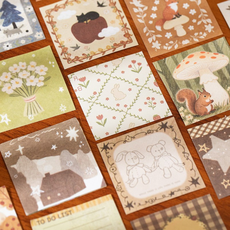 Forest Animal Theme Mini Scrapbook Paper Pad 50 Paper Pack