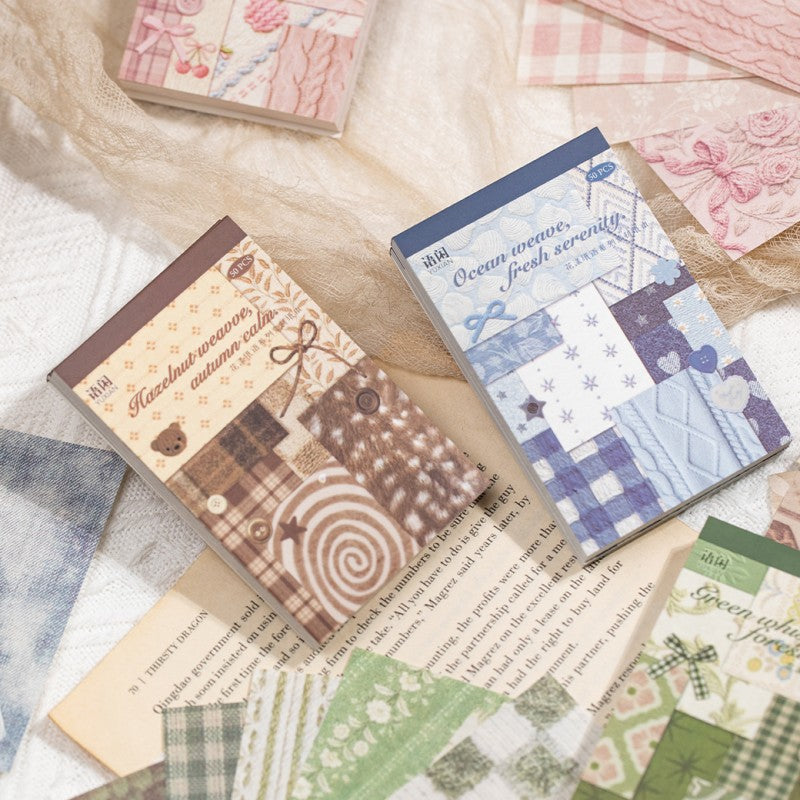 Huayang Floral Vintage Fabric Patchwork Material Book 50PCS Material Book