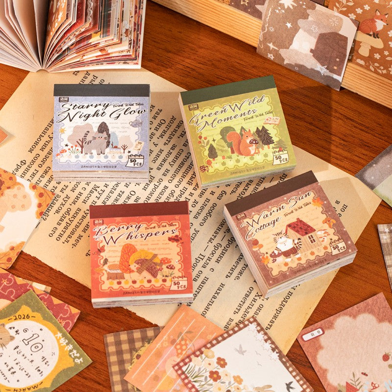Forest Animal Theme Mini Scrapbook Paper Pad 50 Paper Pack