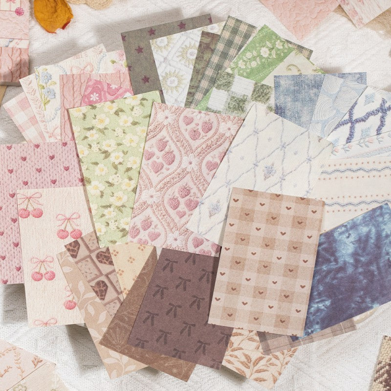 Huayang Floral Vintage Fabric Patchwork Material Book 50PCS Material Book