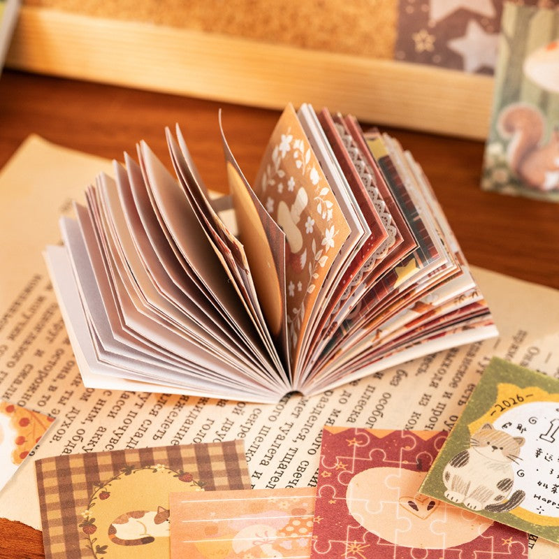 Forest Animal Theme Mini Scrapbook Paper Pad 50 Paper Pack