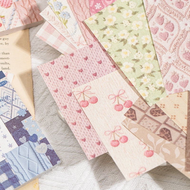 Huayang Floral Vintage Fabric Patchwork Material Book 50PCS Material Book